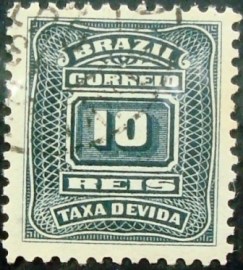 Selo postal do Brasil de 1906 Cifra ABN 10 - X 27