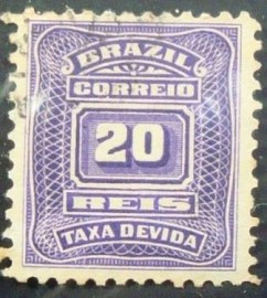 Selo postal Taxa Devida emitido pelo Brasil em 1906 - X 28