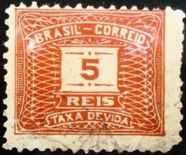 Selo postal do Brasil de 1919 Cifra Horizontal - X 40 U