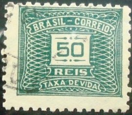 Selo postal do Brasil de 1933 Taxa Devida 50 - X 67 U