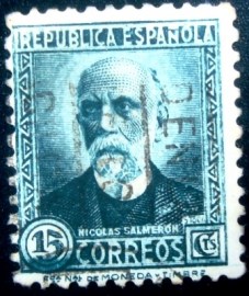 Selo postal da Espanha de 1932 Nicolas Salmeron