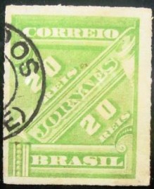 Selo postal do Brasil de 1889 Jornal J-11