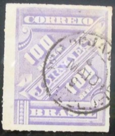 Selo postal para Jornal emitido pelo Brasil em 1889 - J 13 U