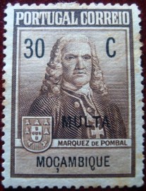 Selo postal de Moçambique de 1925 Effigy Marquis of Pombal