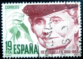 Selo postal da Espanha de 1980 Helen Adams Keller