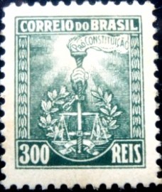 Selo Postal do Brasil de 1932 Símbolo da Constituição