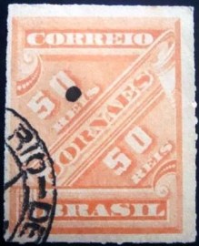 Selo postal para Jornal emitido pelo Brasil em 1889 - J 3 U