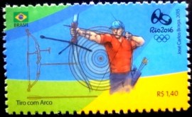 Selo postal do Brasil de 2015 Tiro com Arco
