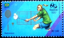 Selo postal do Brasil de 2015 Badminton