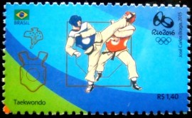Selo postal do Brasil de 2015 Taekwondo