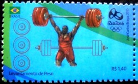 Selo postal do Brasil de 2015 Levantamento de Peso