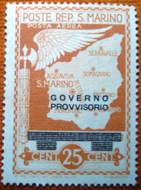 Selo Postal Comemorativo San Marino 1943 Overprint LUGLIO 1943/1642
