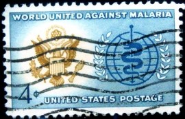 Selo postal dos Estados Unidos de 1962 Against Malaria