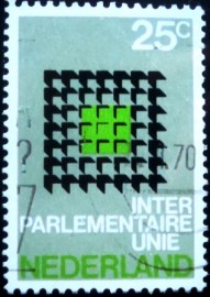 Selo postal da Holanda de 1970 Symbol for cooperation