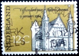 Selo postal da Holanda de 1964 Ridderzaal in The Hague