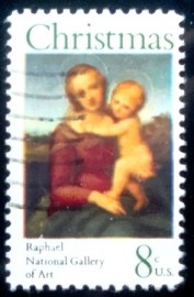 Selo postal dos Estados Unidos de 1973 Small Cowper Madonna