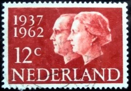 Selo postal da Holanda de 1962 Queen Juliana and Prince Bernhard