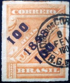 Selo jornal do Brasil de 1898 100 Réis