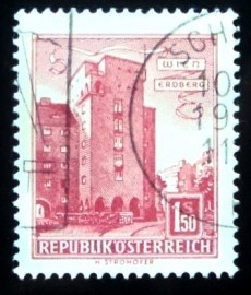 Selo postal da Áustria de 1958 Housing „Rabenhof“