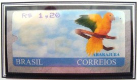 Selo etiqueta do Brasil de 2007 Ararajuba 1,20