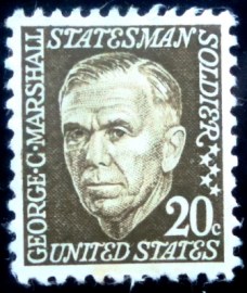 Selo postal dos Estados Unidos de 1967 George Marshall 20c