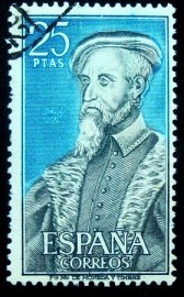 Selo postal da Espanha de 1967 Andres de Laguna