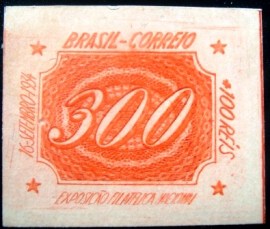 Selo postal do Brasil de 1934 Exposição Filatélica 300 M