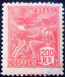 Selo postal do Brasil de 1924 Aviação