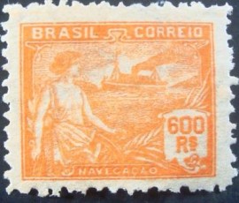 Selo postal do Brasil de 1924 Navegação 600 N