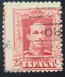 Selo postal da Espanha de 1923/7 King Alfonso XIII 25c