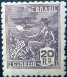 Selo postal do Brasil de 1929 Aviação 20