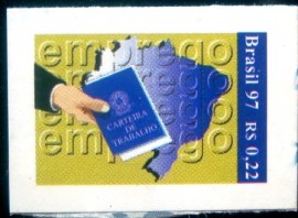 Selo postal do Brasil de 1997 Emprego