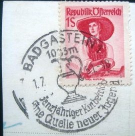 Selo postal da Áustria de 1950 Tyrol Pustertal