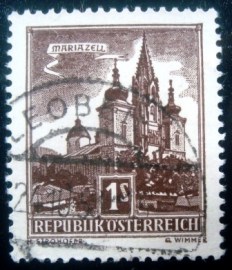 Selo postal da Áustria de 1957 Basilica of Mariazell