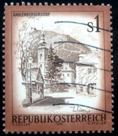 Selo postal da Áustria de 1975 Kahlenbergerdorf