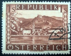 Selo postal da Áustria de 1946 Dürnstein