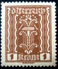 Selo postal da Áustria de 1922 Symbolism hammer & tongs