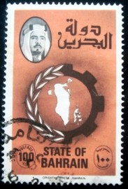 Selo postal do Bahrain de 1977 Map of Bahrain