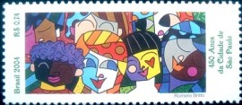 Selo postal do Brasil de 2004 Faces Multiraciais