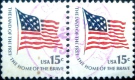 Par de selos postais estadunisenses de 1978 Fort McHenry Flag A PR