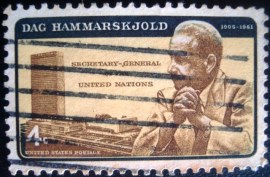 Selo postal dos Estados Unidos de 1962 Dag Hammarskjold