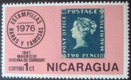 Selo postal da Nicaragua de 1976 Mauritius N°2