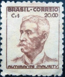 Selo postal do Brasil de 1950 Almirante Maurity