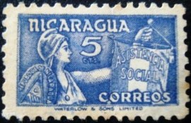 Selo postal da Nicaragua de 1956 Assistência social