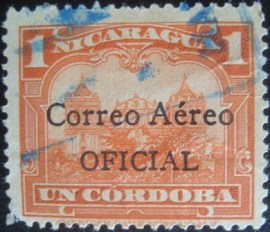 Selo postal da Nicaragua de 1933 Catedral de León
