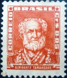 Selo postal do Brasil de 1954 Almirante Tamandaré 5 N