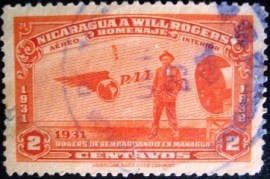 Selo postal da Nicaragua de 1939 Will Rogers