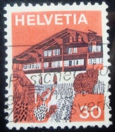 Selo postal da Suíça de 1973 Erlenbach in Simmental