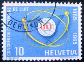Selo postal da Suíça de 1965 Telecommunication