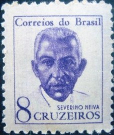 Selo postal regular emitido no Brasil em 1963 - 519 M